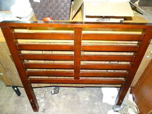 lot 26037 image: Nice Dark Wood  Twin  Head Board