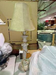 lot 23457 image: White  Cream Decorative Table Lamp