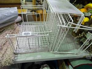 lot 23461 image: White Metal Shelf Organizers