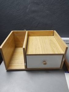 lot 1215 image: Boho Organizational Wood Night Stand