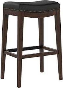 lot 1208 image: Leather Nailhead Trim Saddle Bar Stools