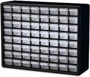 lot 1236 image: Akro Mills Wall Mount 64 Drawer Storage