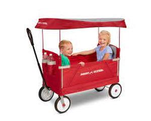 lot 1237 image: Radio Flyer Deluxe 3 in 1 EZ Fold Wagon
