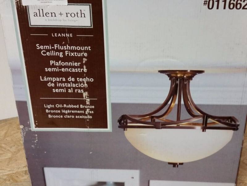 lot 5138 image: Semi-flushmount Ceiling Fixture