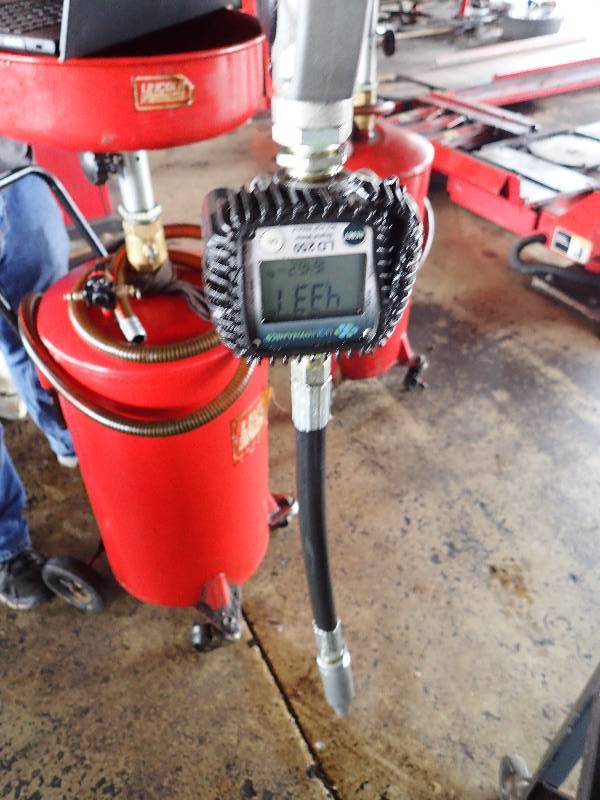 lot 133 image: Digital LD OIL Meter Gun w Hose And Reel