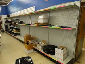 lot 21634 image: Large Pegboard Shelving Unit with Adjustable Shelves