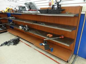 lot 21635 image: Pegboard Shelving Unit with Adjustable Shelves
