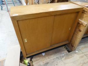 lot 21662 image: Small Cabinet with Sliding Doors