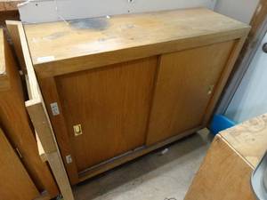 lot 21663 image: Small Cabinet with Sliding Doors