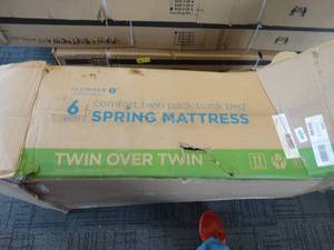 lot 21680 image: 6 Comfort Twin Pack Bunk Bed Spring Mattress