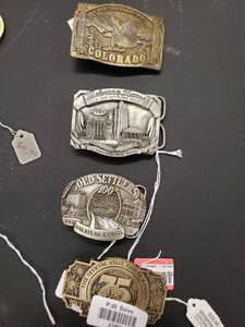 lot 21892 image: 4 collectable belt buckles