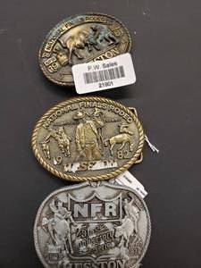 lot 21901 image: 3 Hesston Belt Buckles