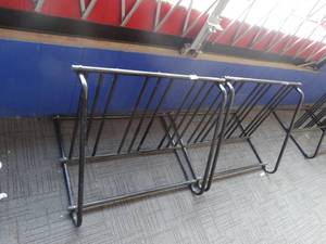 lot 21702 image: Pair of Black Metal Bicycle Racks