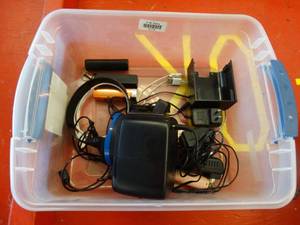 lot 21718 image: Lot of Electronics-- Alarm Clock, Headset, Portable Power Banks, Etc