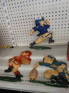 lot 21768 image: 3 vintage metal football wall art