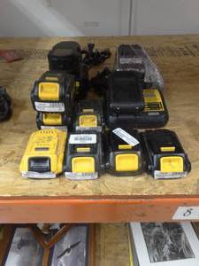 lot 37924 image: Lot of DeWalt Batteries and Chargers