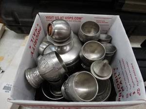 lot 24979 image: Lot of pewter small gobletshot glass set