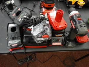 lot 24988 image: Lot of Craftsman Batteries, Chargers and Drill
