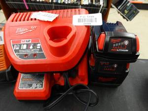 lot 24993 image: Milwaukee Power Tool Batteries and Chargers