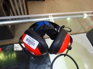 lot 37849 image: Pair of Ear Muffs and Blue Binoculars
