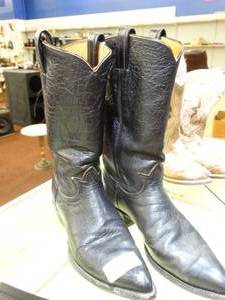 lot 37863 image: Pair of Tony Lama Black Cowboy Boots Size 12