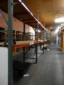 lot 37964 image: Large Lot of 6 sections of Pallet Racking