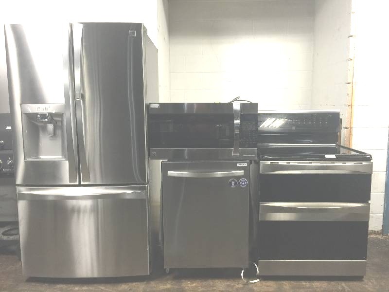 lot 99 image: KENMORE STAINLESS STEEL KITCHEN SUPER PACKAGE