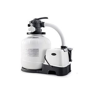 lot 1353 image: Intex 26679EG Krystal Clear 2150 GPH Pump & Saltwater Sand Filter Saltwater System - WhiteBlack