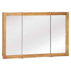 lot 7110 image: Design House 530584 Richland Mirrored Medicine Cabinet, Nutmeg Oak, 48 W x 30 H