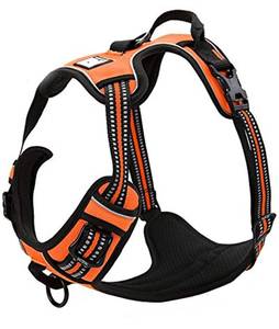 lot 8150 image: Medium Sz TRUE LOVE Adjustable No-Pull Dog Harness, Reflective Vest, Comfortable Control, TLH5651 (Orange)