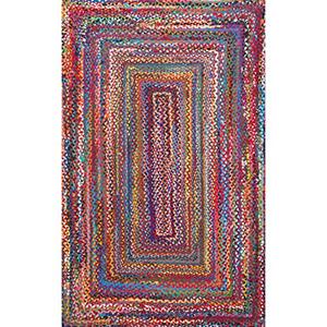 lot 9546 image: nuLOOM Tammara Hand Braided Area Rug, 4 x 6, Multi Color