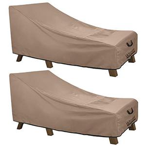 lot 9777 image: ULTCOVER Waterproof Patio Lounge Chair Cover Heavy Duty Outdoor Chaise Lounge Covers 2 Pack - 84 L x 32 W x 32 H (Tan)