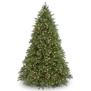 lot 77 image: National Tree 7 .5 Feel Real Jersey Fraser Fir Hinged Tree with 1250 Clear Lights - Retails for Over $500