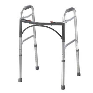 lot 688 image: Drive Medical 10200-1 Deluxe Two Button Folding Walker, Silver