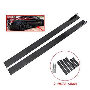 lot 1300 image: ZEEOS Universal PP Black Side Skirts Extension Rocker Panel Splitter For BMW E46, E90,Chevrolet,GT, & More - Length 2.2M86.6inch