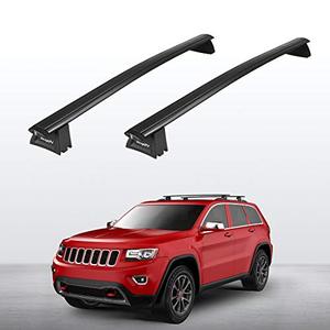 lot 6031 image: BougeRV Car Roof Rack Cross Bars for 2011-2021 Jeep Grand Cherokee with Side Rails, Aluminum Cross Bar Replacement for Rooftop Cargo Carrier Bag Luggage Kayak Canoe Bike Snowboard Skiboard