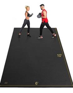 lot 8225 image: GXMMAT Extra Large Exercise Mat 10x6x7mm, Ultra Durable Workout Mats for Home Gym Flooring, Shoe-Friendly Non-Slip Cardio Mat for MMA, Plyo, Jump, All-Purpose Fitness
