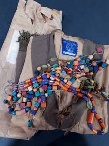 lot 1000 image: Vintage Camp Fire Girls Uniform with Handmade Beaded Necklaces