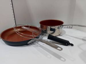 lot 1016 image: Nuwave Cookware 3 QT Saucepan and 12 in Skillet