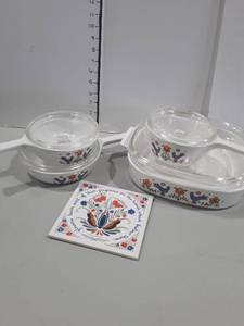 lot 1073 image: 8 pcs. CORNING WARE Bake Set with a Trivet
