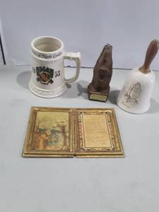 lot 1127 image: Miscellaneous Decor. Praying Hands and Beer Stein from University of North Carolina 1953