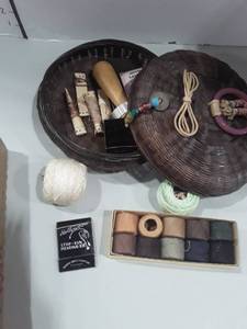 lot 1361 image: Misc. Sewing Thread with Basket