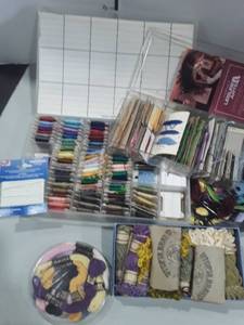 lot 1362 image: Vast Variety of Embroidery Floss with 2 Hoops