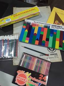 lot 1379 image: Paper, Markers and Colored Pencils (Not many pages left in the Drawing Paper)