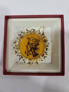 lot 1411 image: The Hummel Gold Christmas Ornament Collection Apple Tree Boy
