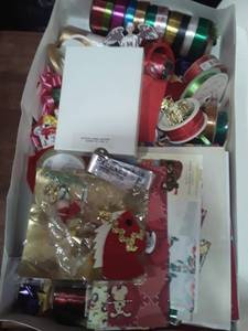 lot 1439 image: Variety of Ribbon, Wrapping Paper, and Miscellaneous Christmas