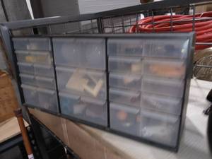 lot 1185 image: 23 Drawer Bin Storage with Contents