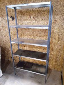 lot 1519 image: Gray Metal Shelves 60 x 30 x 12 in