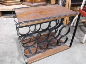 lot 1525 image: Wood and Iron 12 Bottle Wine Rack