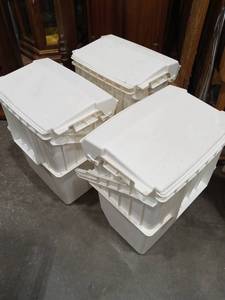 lot 1527 image: Frem Stack N Sort Plastic Bins Set of 3